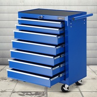 7 Drawer Giantz Tool Cabinet Trolley Toolbox Storage Garage Blue