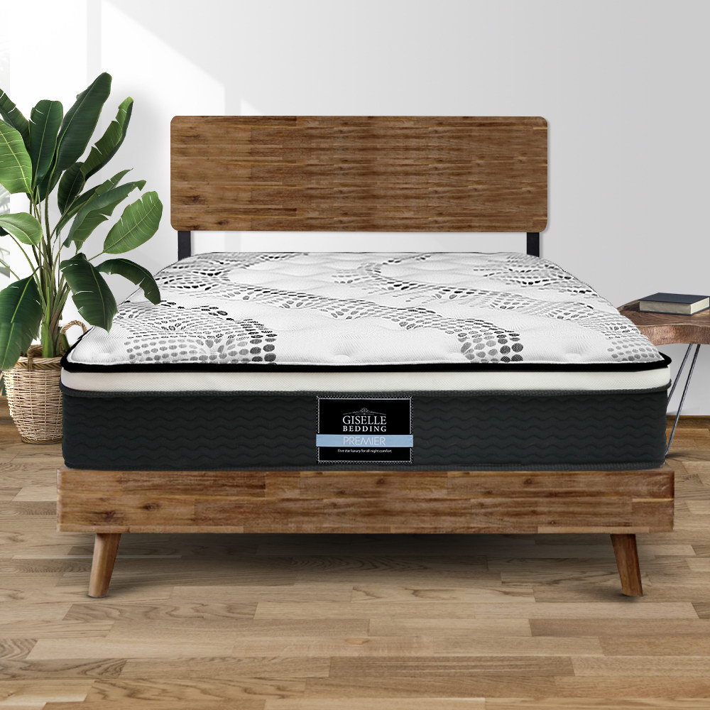Giselle bedding queen mattress bed size euro top pocket spring foam 32cm hotsell