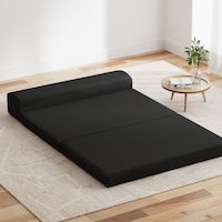 1 Giselle Folding Mattress Foldable Sofa Lounge Foam Chair Portable Black