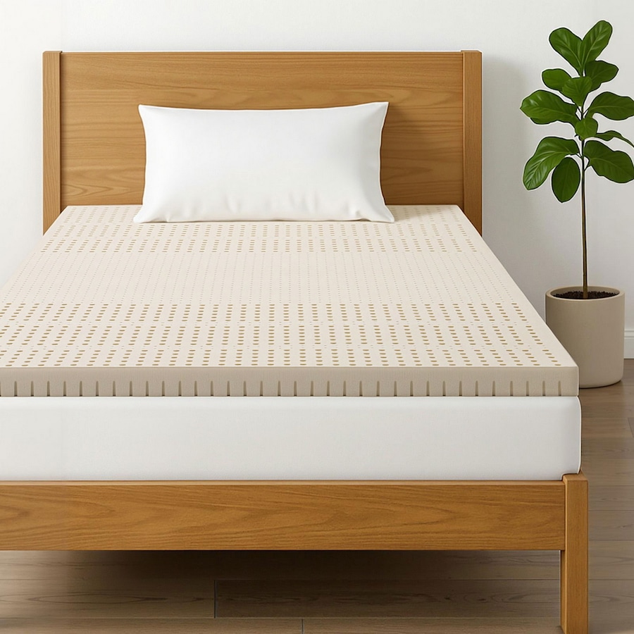 Giselle Bedding Latex Mattress Topper, 7.5cm 7-Zone Pad with Cover Single
