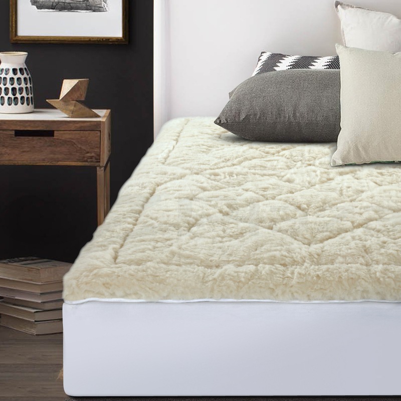 Giselle KING Wool Underlay Mattress Topper Underblanket Cotton Buy