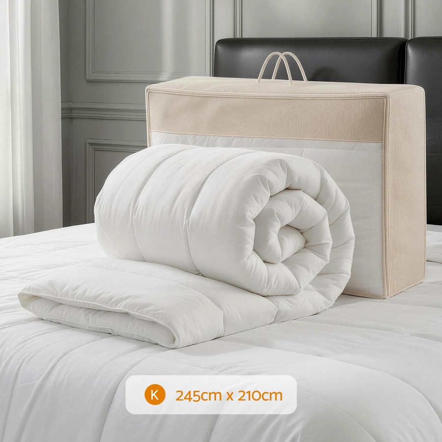 Giselle Bedding Wool Quilt 800GSM Extra Thick Winter Doona King Baffle Box 100% Wool Filling