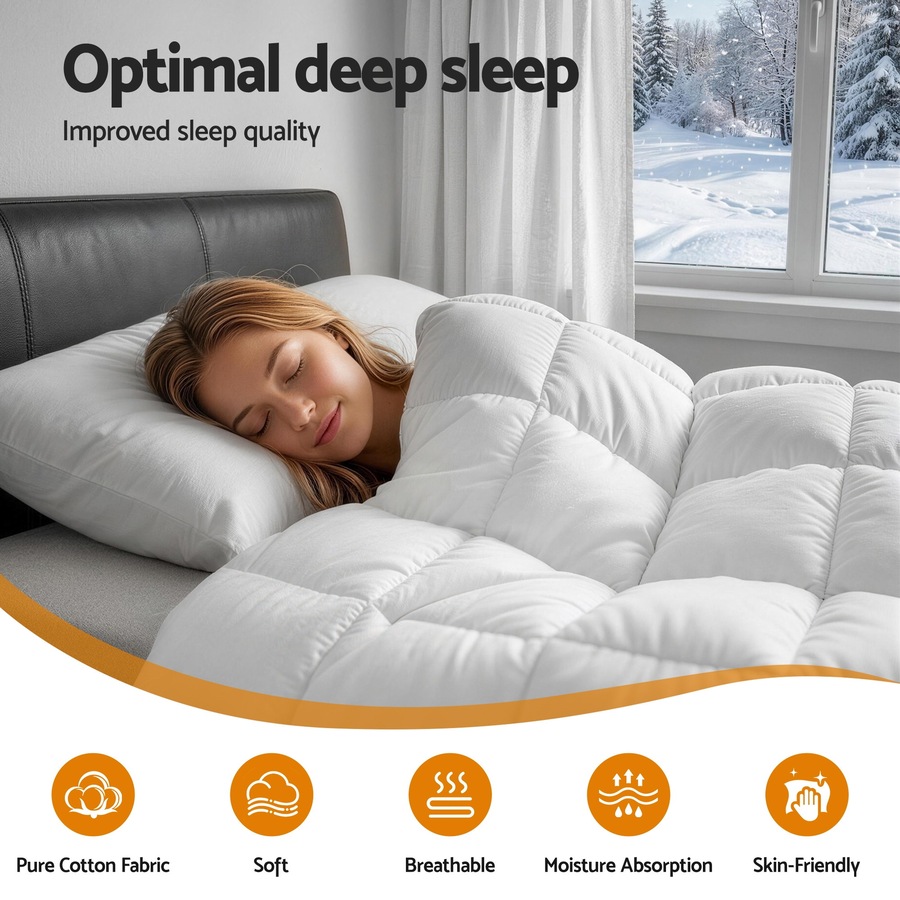 Giselle Bedding Wool Quilt 800GSM Extra Thick Winter Doona King Baffle Box 100% Wool Filling