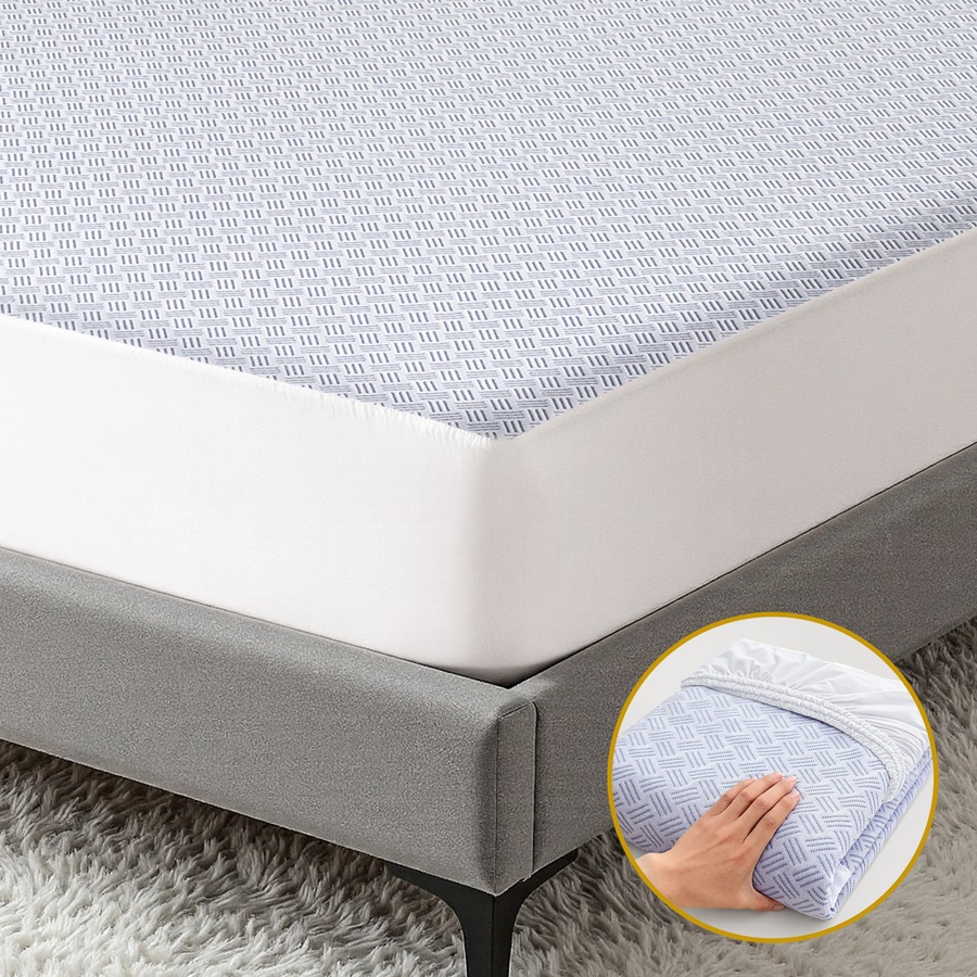 Giselle Cooling Mattress Protector Waterproof Deep Pocket Fitted Cover Queen