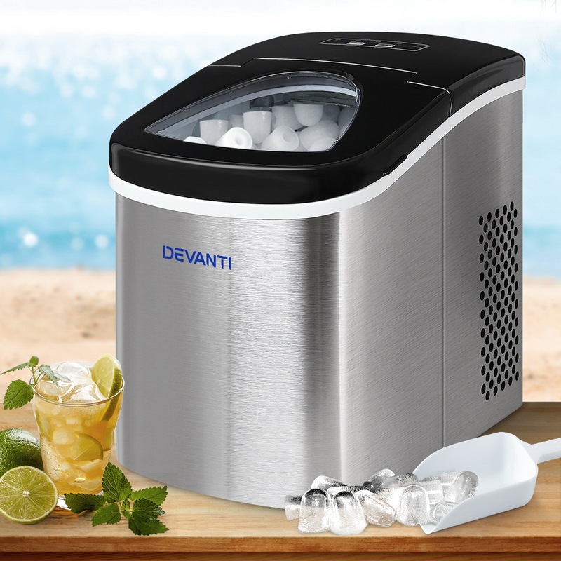 Buy Devanti 2.4L Ice Maker Portable Ice Cube Machine Stainless Steel
