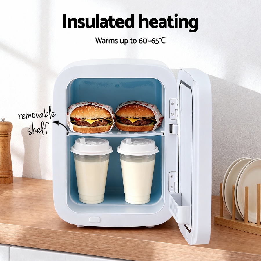 Glacio Mini Fridge Portable White Electric Cooler Warmer Car Office 12V 220V