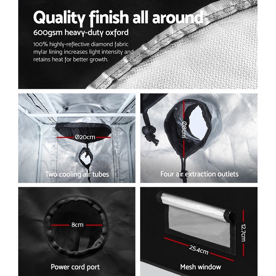 60x60x90CM Green Fingers Grow Tent Hydroponics Kit Indoor Plant Room System