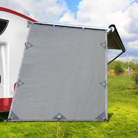 1.95x2.2M Weisshorn Caravan Privacy Screen Roll Out Awning Sun Shade End Wall Side