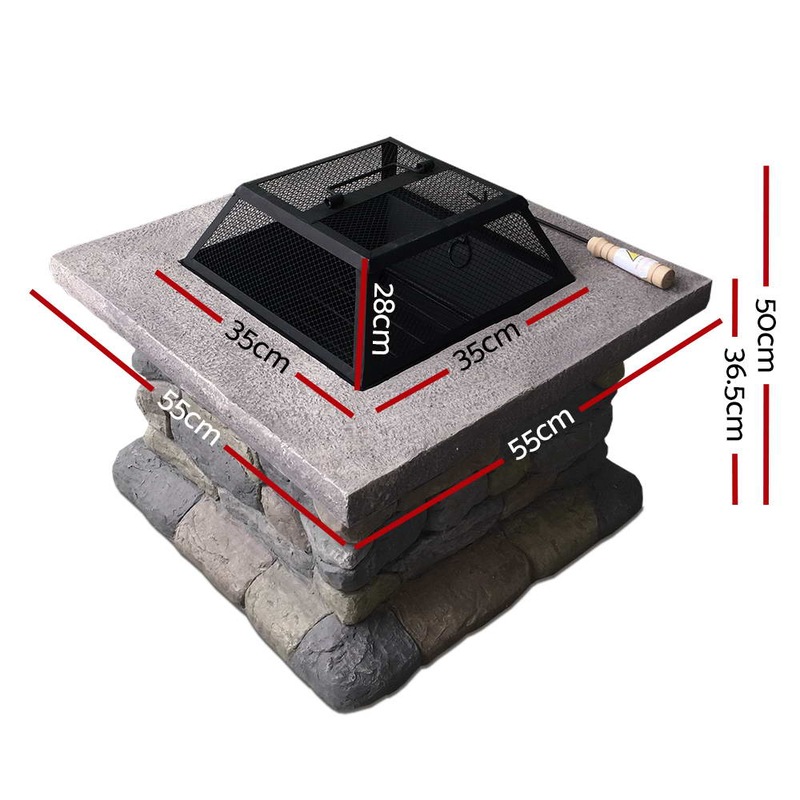 Buy Grillz Fire Pit Outdoor Table Charcoal Garden Fireplace Backyard