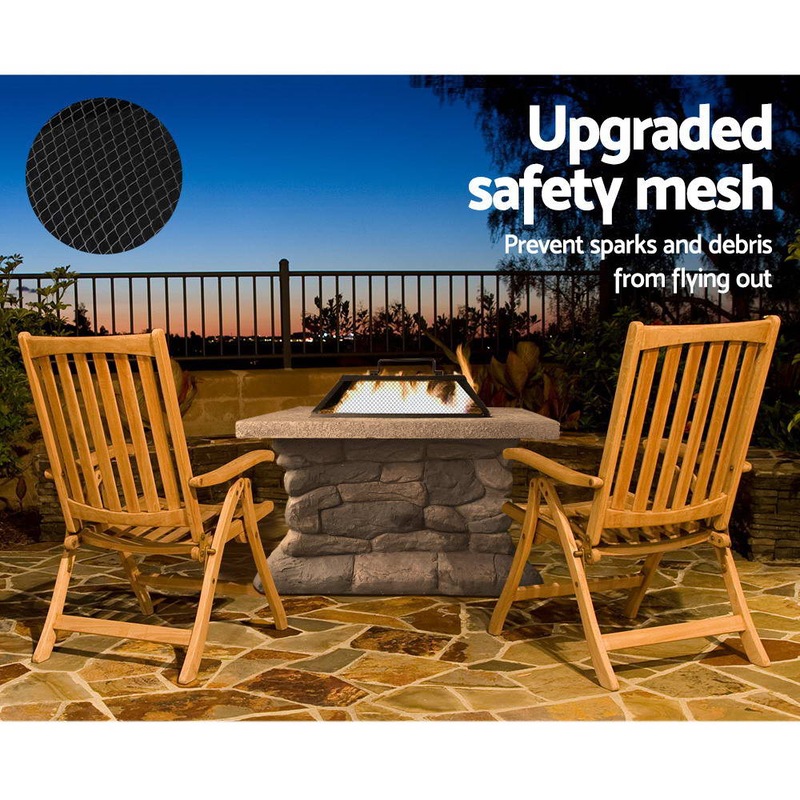 Buy Grillz Fire Pit Outdoor Table Charcoal Garden Fireplace Backyard