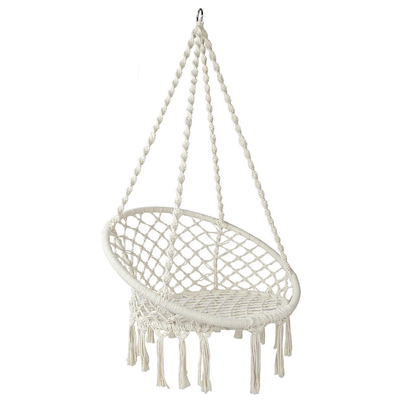 mydeal.com.au | Gardeon Hammock Chair Swing Outdoor Cotton Macrame Cream