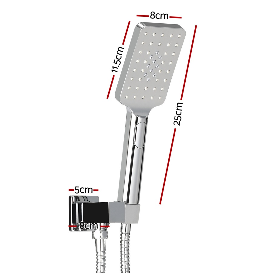 3 Spray Modes Handheld Shower Head Holder 3.1'' High Pressure Silver