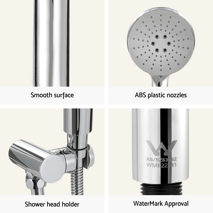 3 Modes Handheld Shower Head Holder 4.7'' High Pressure Silver