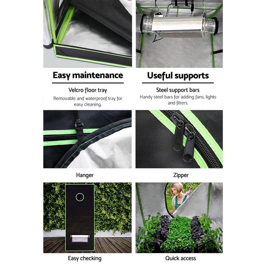 120x120x200CM Green Fingers Grow Tent Hydroponics Kit Indoor Plant Room System