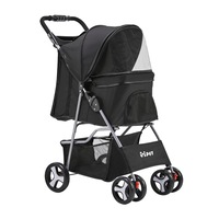 i.Pet Stroller Dog Cat Cage Carrier Travel Pushchair Foldable Pram 4-Wheel