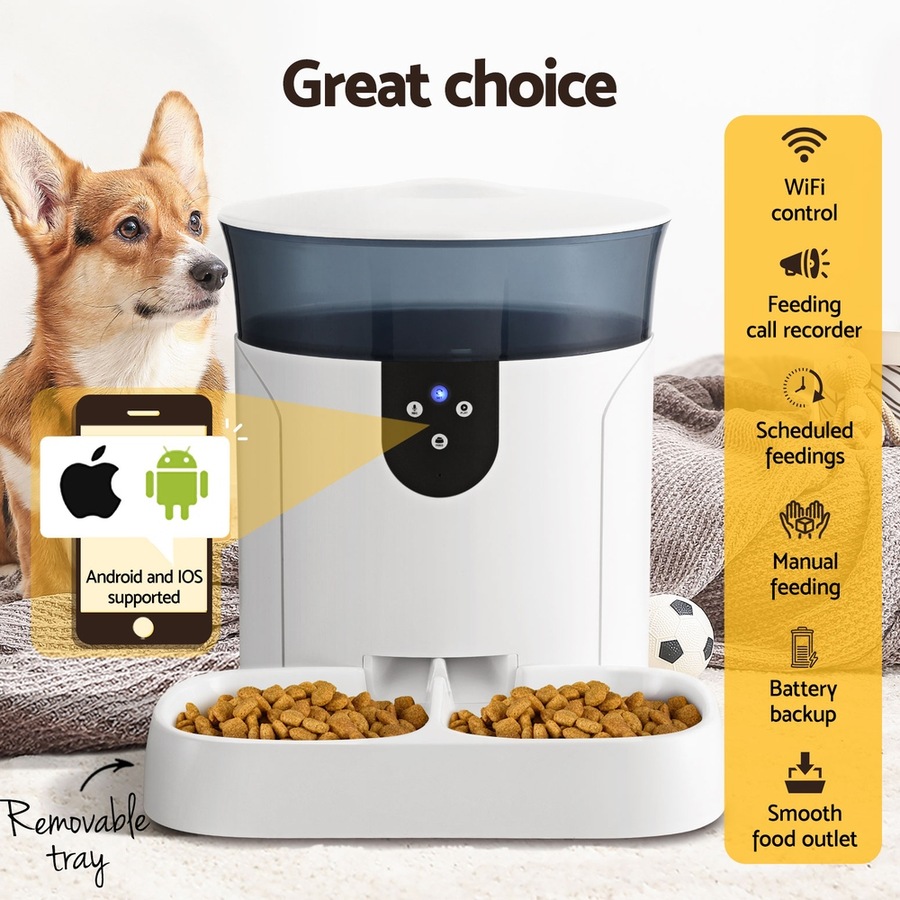 Buy i.Pet Automatic Pet Feeder Dog Cat Wifi 7L Auto Smart Food ...