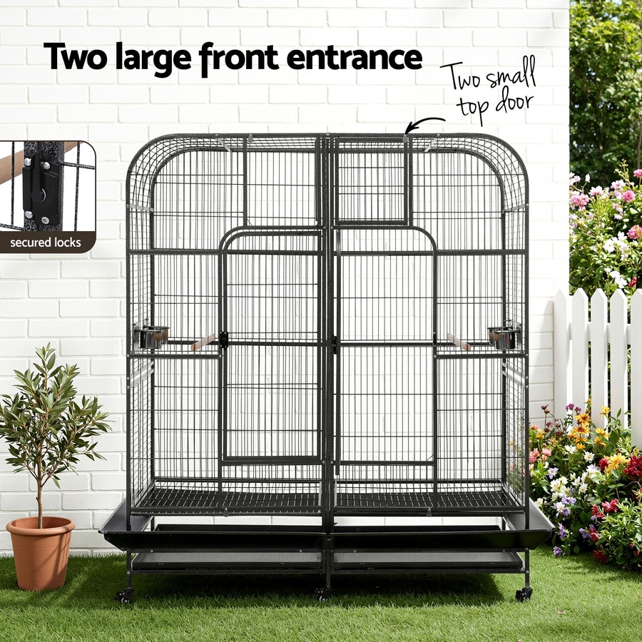 Buy i.Pet Bird Cage Extra Large Aviary 185cm Pet Parrot Cage Castor ...