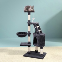 120cm Cat Tree i.Pet Scratching Post Wood Grey