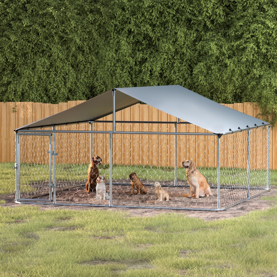 i.Pet Dog Kennel 3M x 3M Large House XXL Pet Run Cage Puppy Outdoor Enclosure With Roof