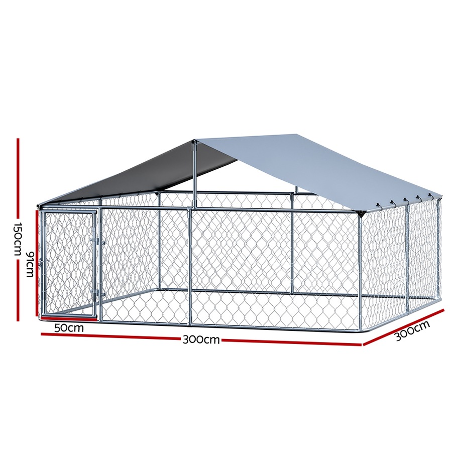 i.Pet Dog Kennel 3M x 3M Large House XXL Pet Run Cage Puppy Outdoor Enclosure With Roof