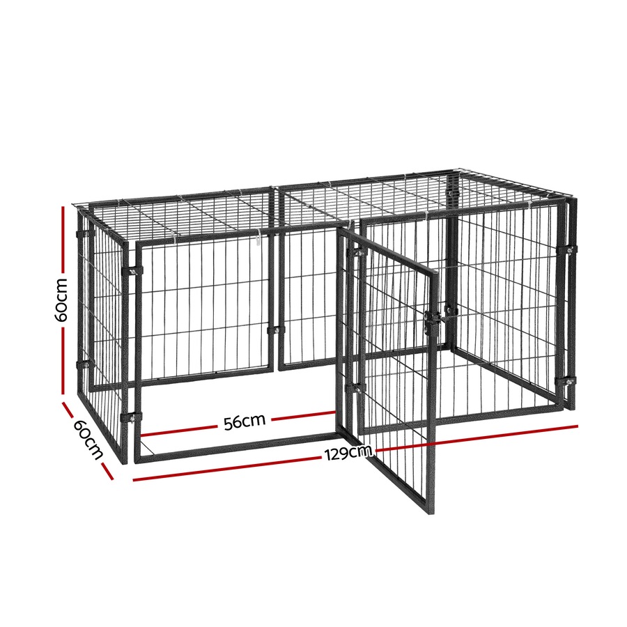 i.Pet Large Dog Crate Cage Playpen 129cm Puppy Pen Pet Enclosure Black 50''