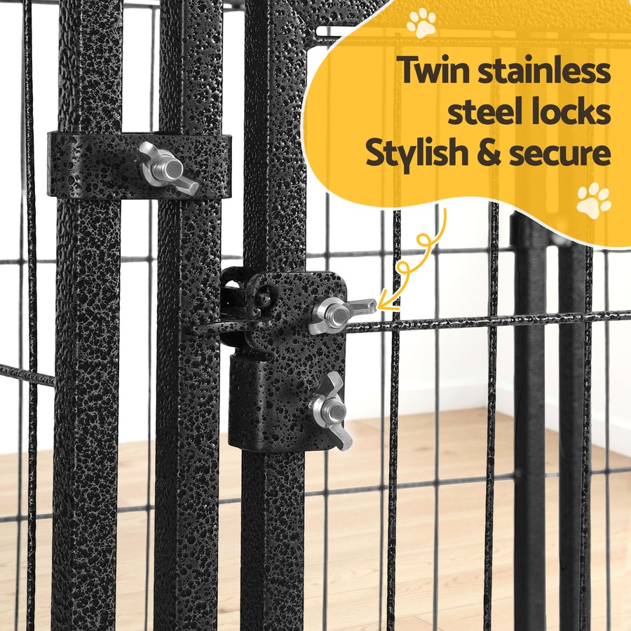 i.Pet Large Dog Crate Cage Playpen 129cm Puppy Pen Pet Enclosure Black 50''