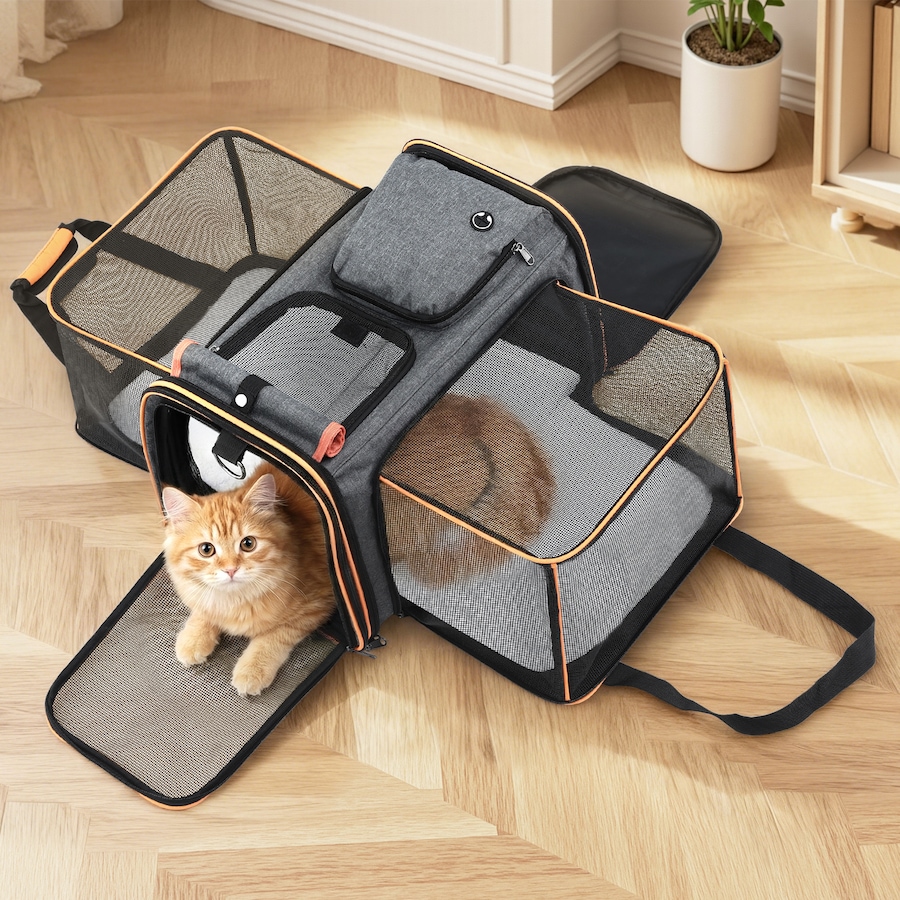 i.Pet Pet Carrier Bag Foldable Expandable Dog Cat Travel Cage Portable Car Kennel