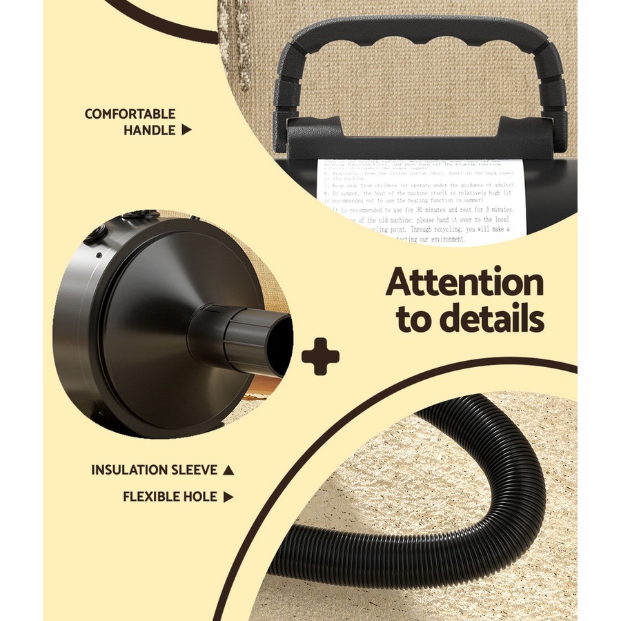 i.Pet Pet Hair Dryer Dog Cat Grooming Speed Blower Hairdryer Heater