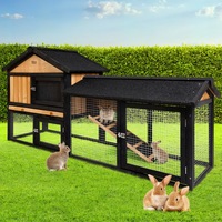 165cmx43cmx86cm i.Pet Chicken Coop Rabbit Hutch Extra Large Run House Cage Wooden Outdoor