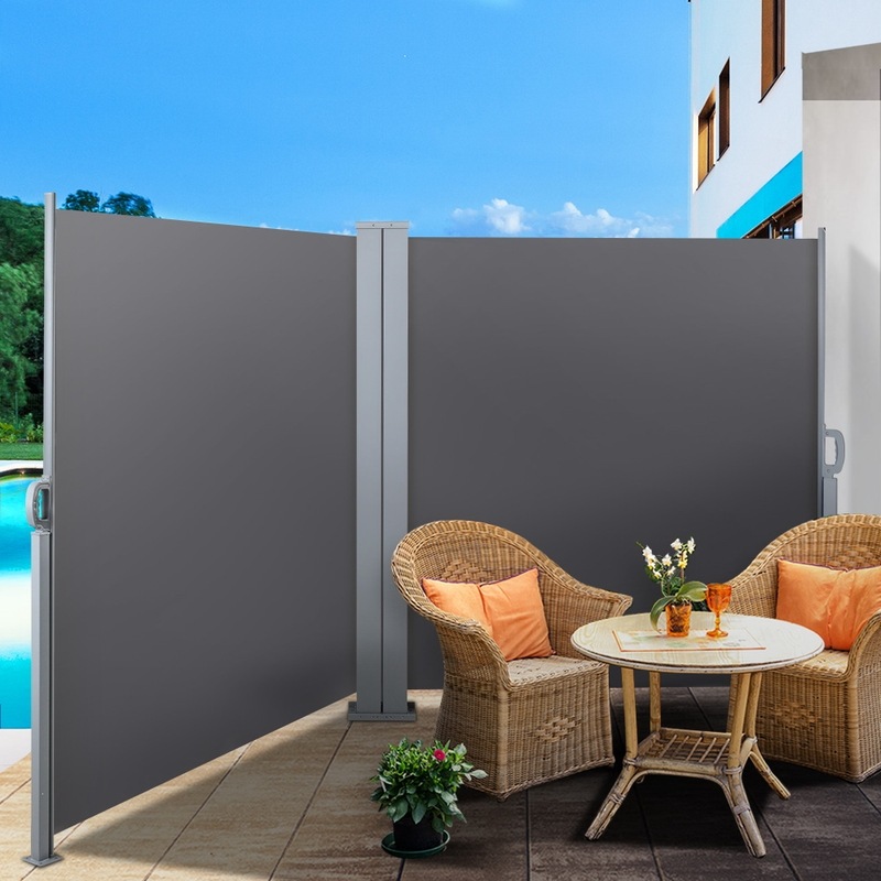 1.8MX6M Retractable Double Side Awning Privacy Screen Shade Grey | Buy ...