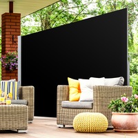 InstaHut 2MX3M Retractable Side Awning Privacy Screen Shade Black