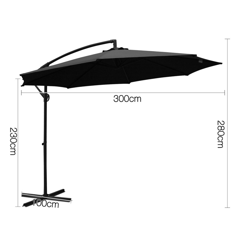 Buy Instahut 3M Umbrella Beach Outdoor Umbrellas w/ Bonus Protective ...