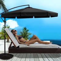 InstaHut 3m Outdoor Umbrella Cantilever Garden Beach Patio Black