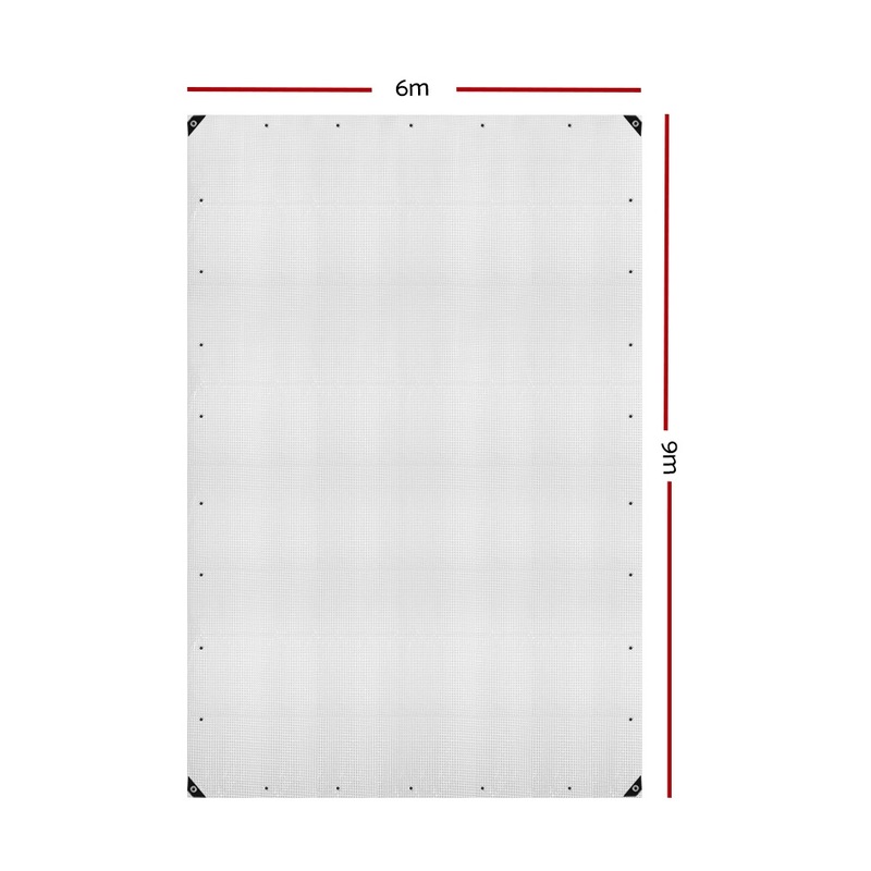 Instahut Tarp Tarpaulin 6x9m Canvas Heavy Duty Camping Cover Clear main image 0