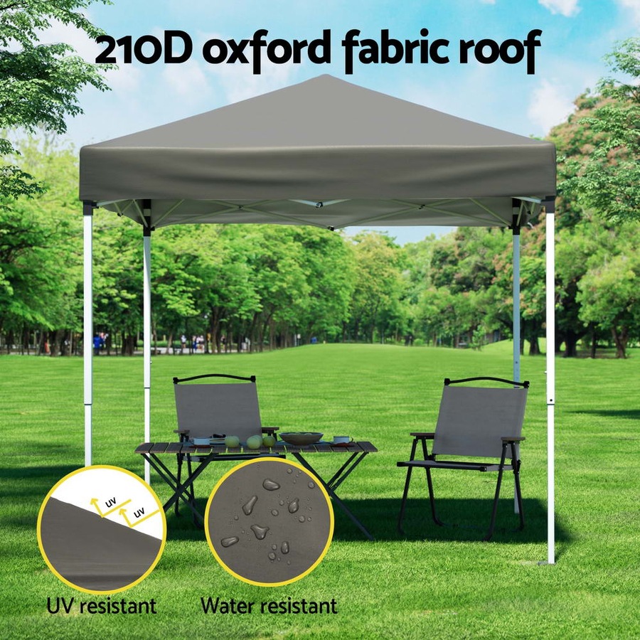 2x2m Gazebo w/ Base Pods InstaHut Outdoor Patio Garden Marquee Shade Grey