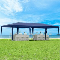 InstaHut Gazebo 3x9m Wedding Party Marquee Tent Outdoor Event Camping Canopy Shade Blue