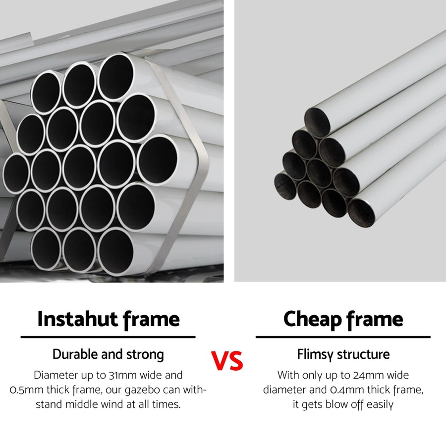 3x9m Gazebo InstaHut Wedding Party Marquee Tent Outdoor Event Camping Canopy Shade White