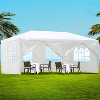 1 Gazebo 3x6m Camping Canopy 6 Panel White InstaHut