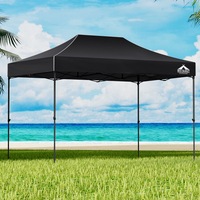 1 Set Gazebo InstaHut 3x4.5m Pop Up Marquee w/Base Podx4 Folding Outdoor Wedding Camping Tent Shade Canopy Black