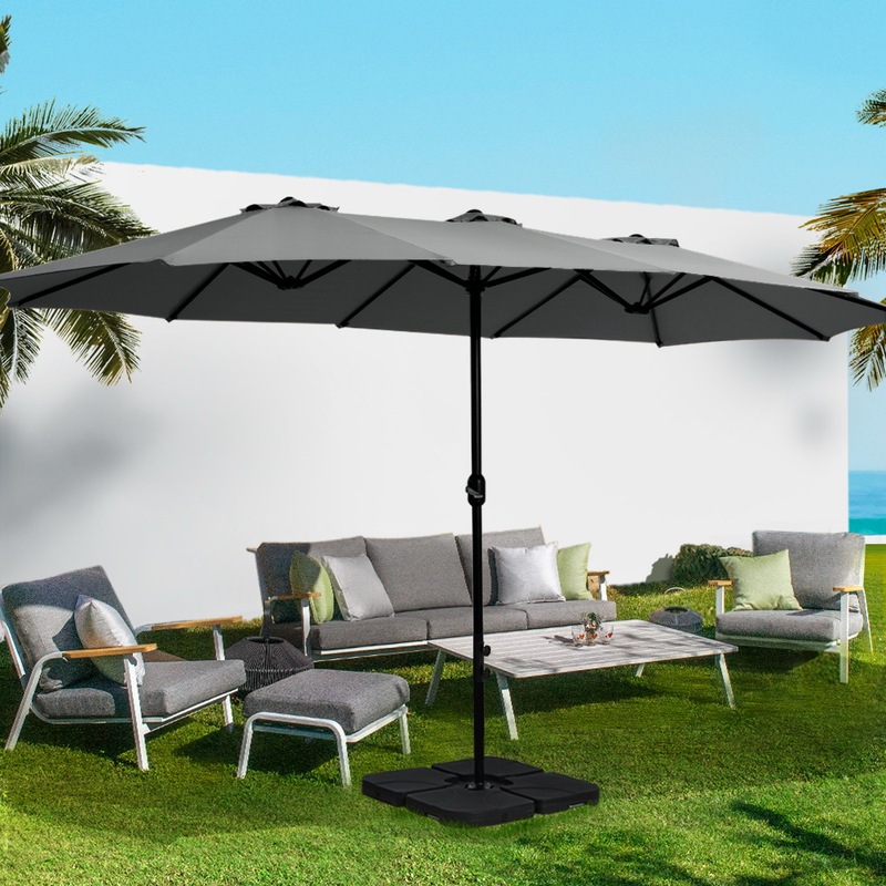Buy Instahut Outdoor Umbrella Twin Umbrellas Beach Stand Garden Base