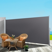 InstaHut Side Awning Sun Shade Outdoor Blinds Retractable Screen 1.4X3M GR