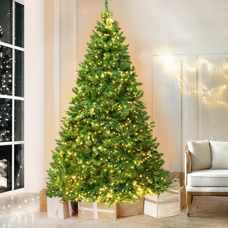 Artificial Green Christmas Tree - 180cm (6ft) With Warm White