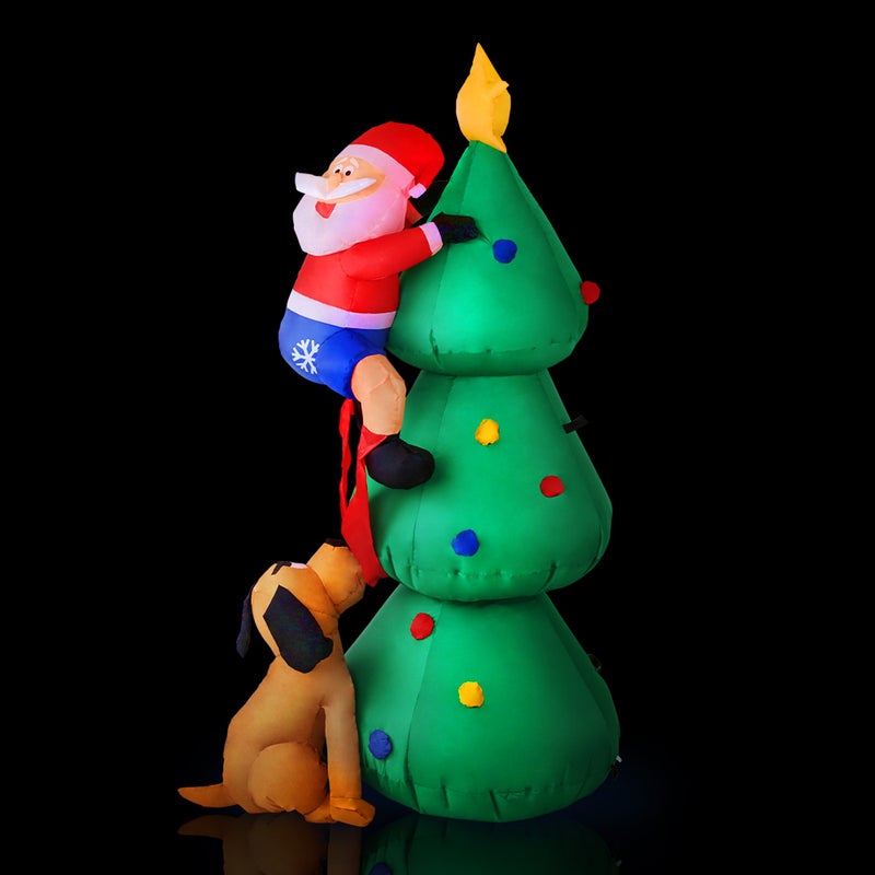 Buy Jingle Jollys Christmas Inflatable Santa Tree 1.8M Lights Outdoor ...