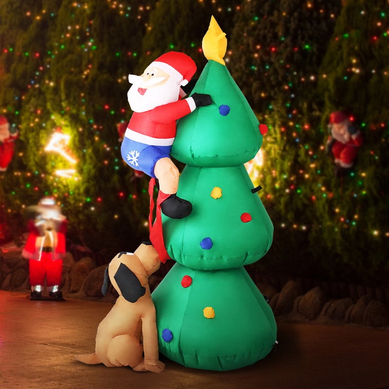 Buy Jingle Jollys Christmas Inflatable Santa Tree 1.8M Lights Outdoor ...
