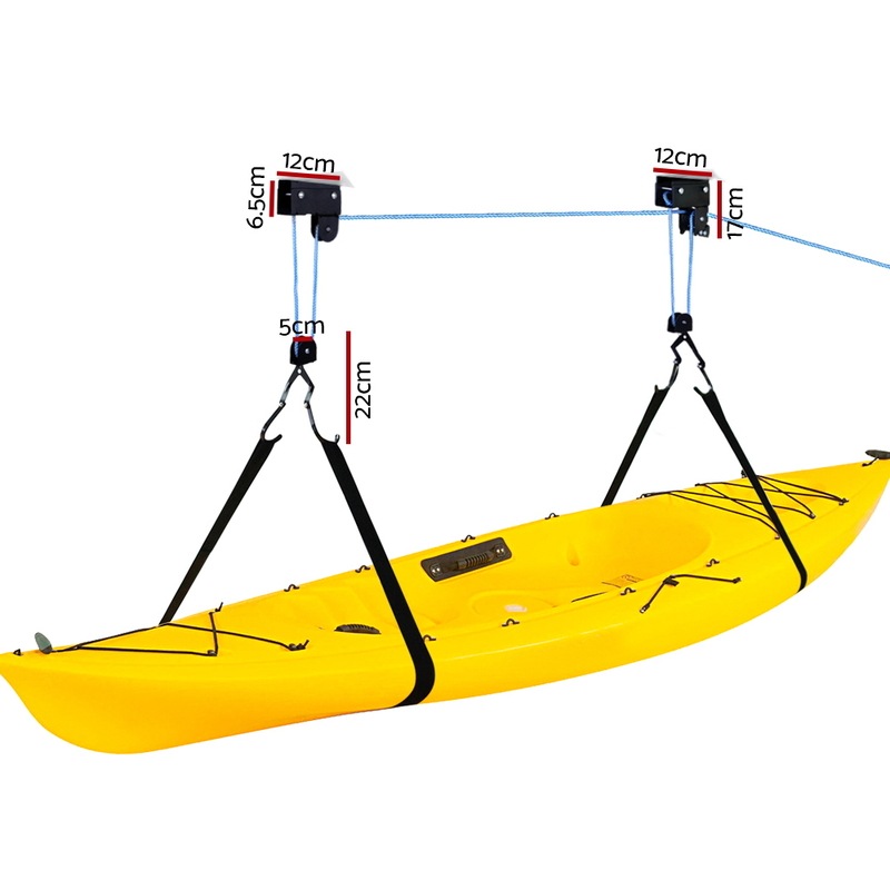 Premium Kayak Hoist Bike Lift Pulley System Garage Ceiling Storage Rack