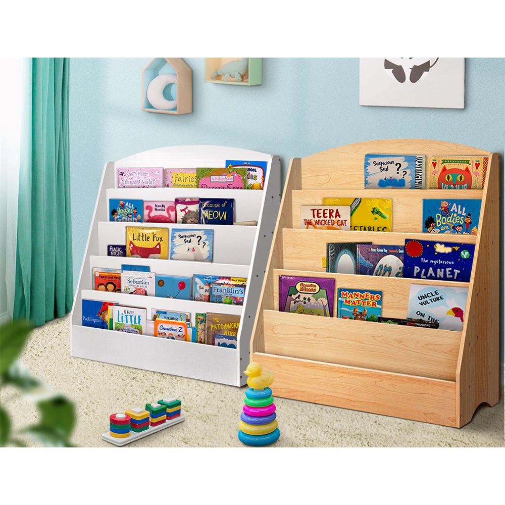 Keezi 5 Tiers Kids Bookshelf Magazine Bookcase Display Rack
