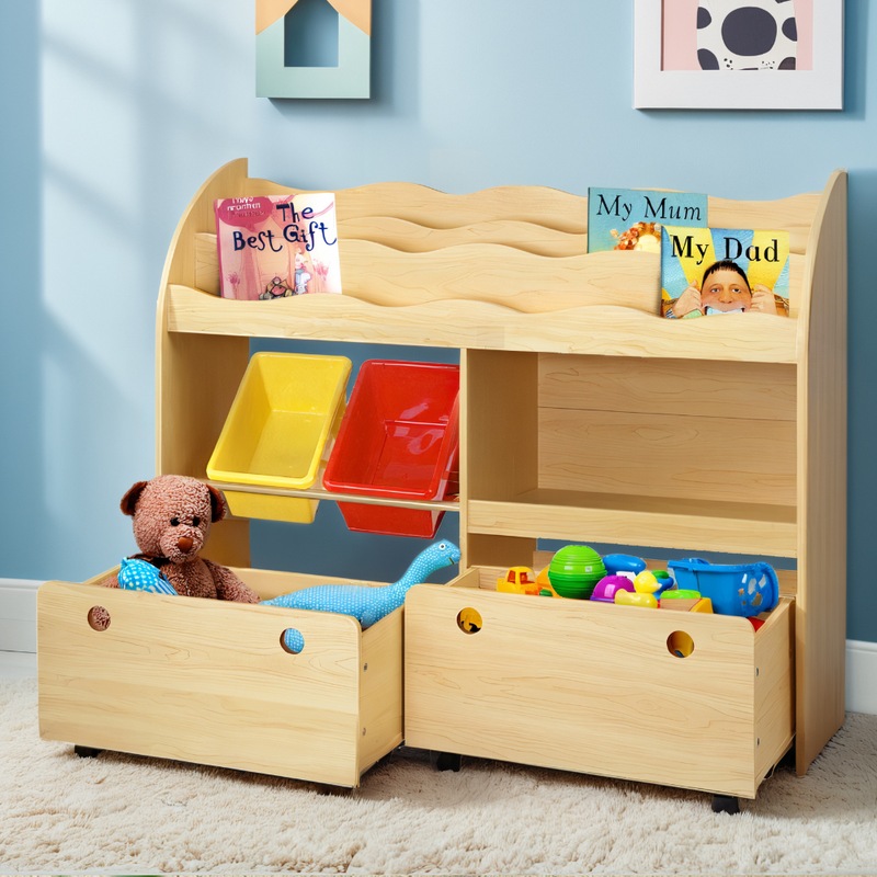 Buy Keezi 3 Tiers Kids Bookshelf Storage Children Bookcase Toy Box
