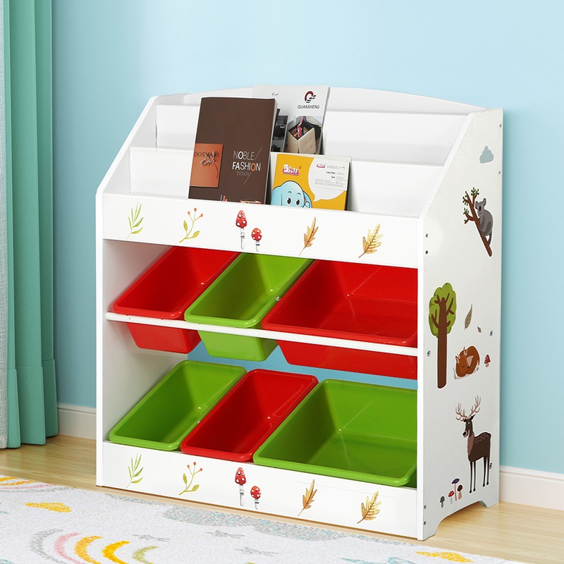 Buy Keezi Kids Bookshelf Toy Box Organiser Children 6 Bins Display