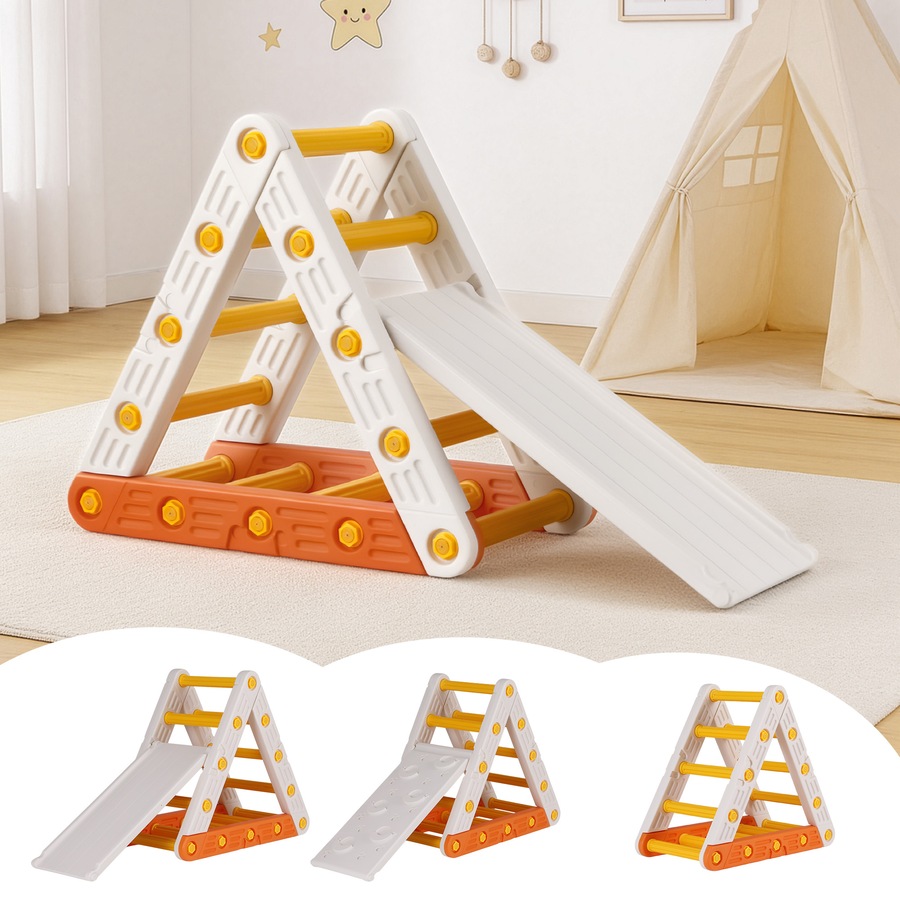 Keezi Kids Climbing Frame Sets With Slide Indoor Outdoor Toddler Toys Triangle