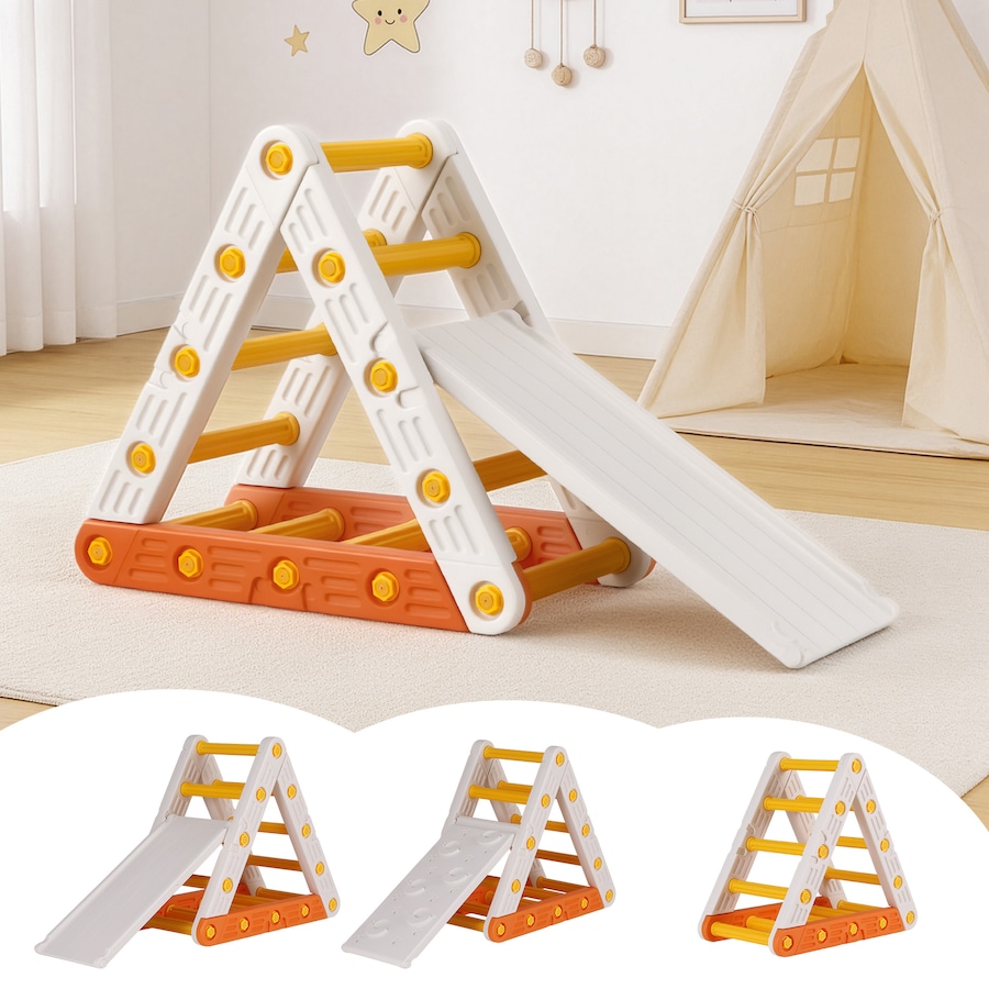 Keezi Kids Climbing Frame Sets With Slide Indoor Outdoor Toddler Toys Triangle